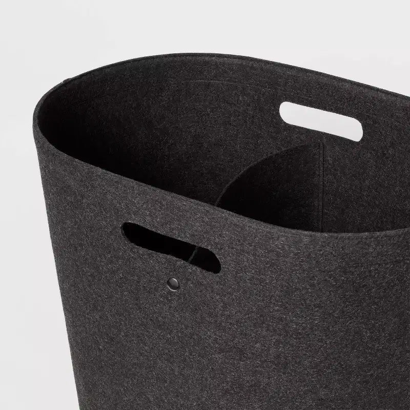 Felt Double Hamper Charcoal - Brightroom™: Polyester, 6000 Volume, Adjustable, Open-Top, No Assembly Required