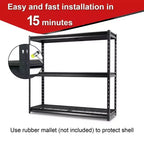 Atlas Shelving 3-Tier 77"x24"x72" 7500lbs Heavy Duty Steel Shelving Dark Gray: Adjustable Rust-Resistant Utility Storage
