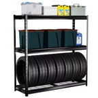Atlas Shelving 3-Tier 77"x24"x72" 7500lbs Heavy Duty Steel Shelving Dark Gray: Adjustable Rust-Resistant Utility Storage