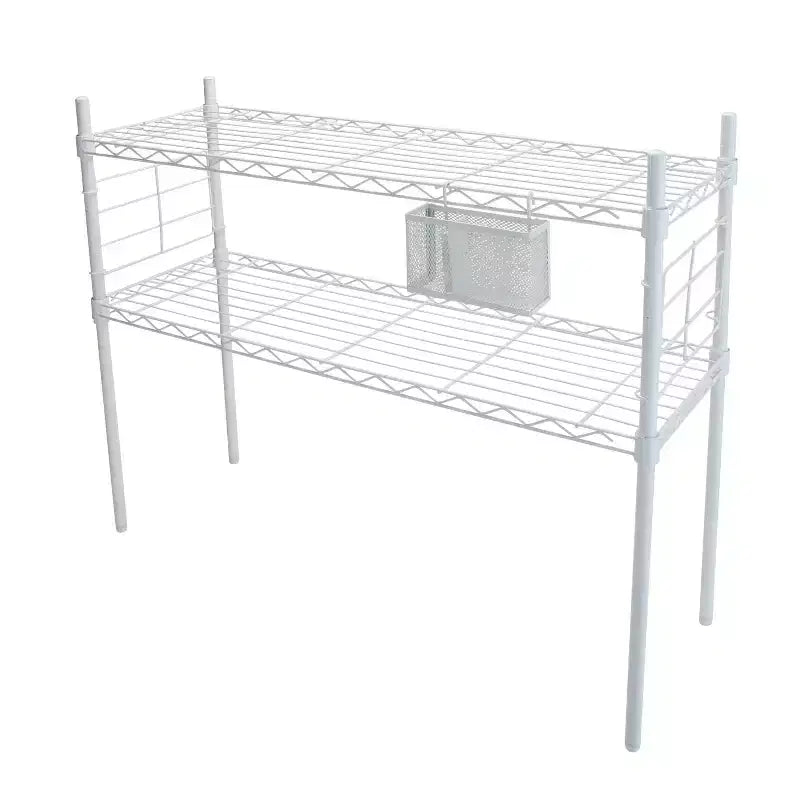 Organize It All Steel Etagere Adjustable Shelf White: 2-Shelf Vertical Bookshelf, Steel Frame, 36" Height, 12" Depth