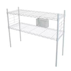 Organize It All Steel Etagere Adjustable Shelf White: 2-Shelf Vertical Bookshelf, Steel Frame, 36" Height, 12" Depth