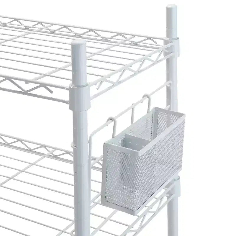 Organize It All Steel Etagere Adjustable Shelf White: 2-Shelf Vertical Bookshelf, Steel Frame, 36" Height, 12" Depth