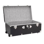 Seward Rover 30" Trunk with Wheels and Lock Black: Wheeled Camp Storage, MDF & Steel, 60 lb Capacity