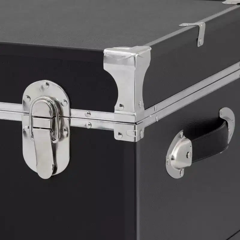 Seward Rover 30" Trunk with Wheels and Lock Black: Wheeled Camp Storage, MDF & Steel, 60 lb Capacity