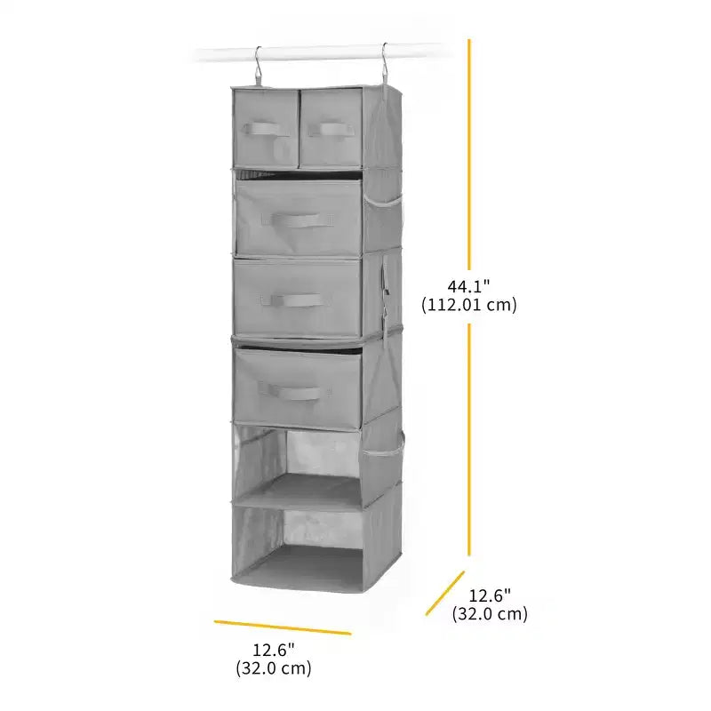 Whitmor Multifunctional Hanging Organizer with Drawer Insert 1ct Gray