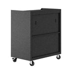 Manhattan Comfort Fortress 3pc Mobile Space Saving Garage Cabinet and Worktable Set 2.0 Gray: Lockable Storage, Adjustable Shelves, Casters