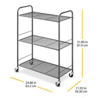 Whitmor Rolling 3 Tier Storage Cart 1pc