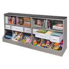 Badger Basket Combo Bin Storage Unit with Three Basket Woodgrain/Gray