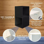 Niche 2pk Cubo Wood Stackable Storage Bookcase Shelf Organizer Cube Ebony Black