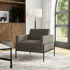Poltrona club moderna HomePop imbottita con struttura in metallo