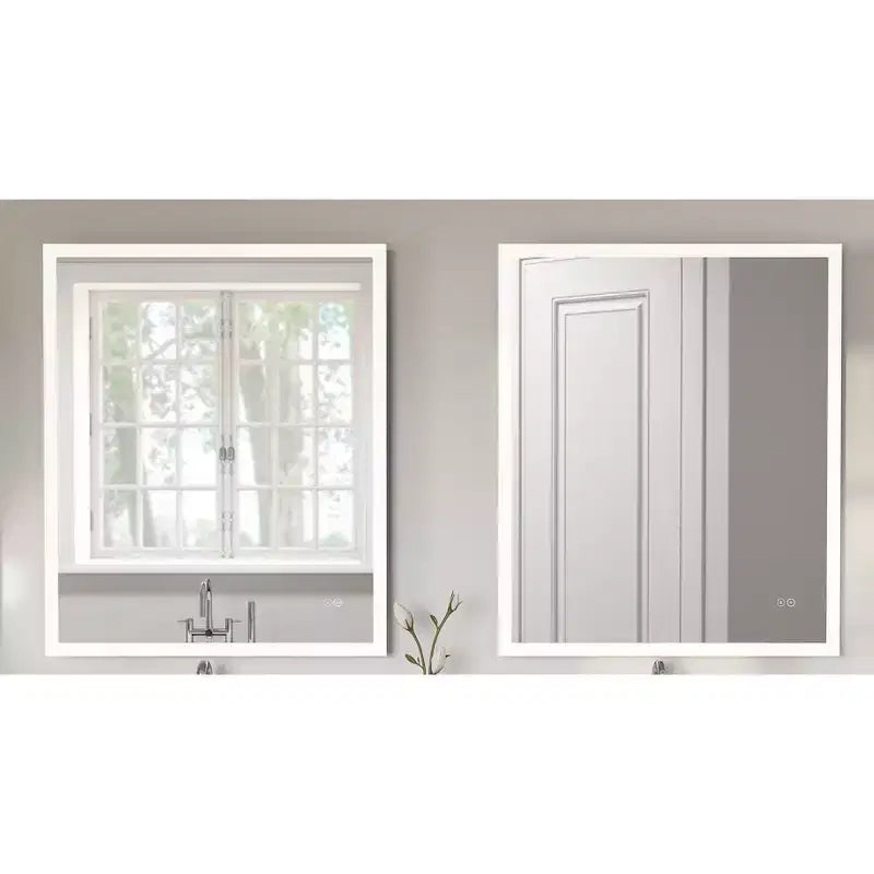 30"x36" Premium Lumen Single LED Wall Mirror with Bluetooth Speakers - Home NetWerks: Smart Audio Bathroom Vanity Accessory