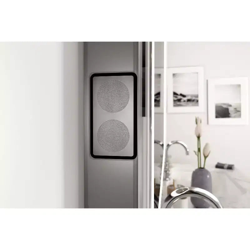 30"x36" Premium Lumen Single LED Wall Mirror with Bluetooth Speakers - Home NetWerks: Smart Audio Bathroom Vanity Accessory