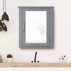 Mercer Mid Century Modern Wooden Medicine Cabinet Gray - Elegant Home Fashions