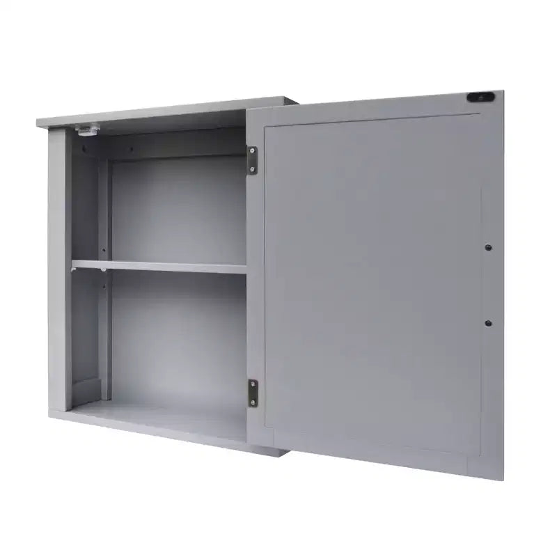 Mercer Mid Century Modern Wooden Medicine Cabinet Gray - Elegant Home Fashions