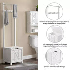 Derby Laundry Hamper Seat and Towel Rack White - Alaterre Furniture