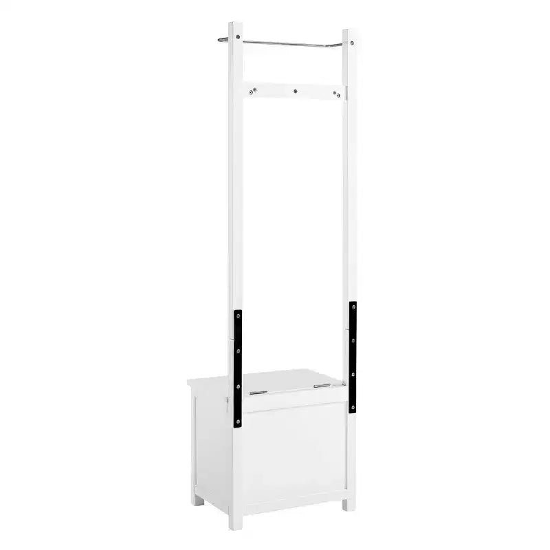 Derby Laundry Hamper Seat and Towel Rack White - Alaterre Furniture