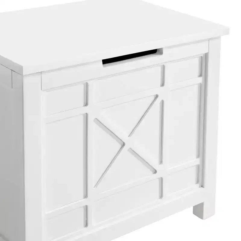Derby Laundry Hamper Seat and Towel Rack White - Alaterre Furniture