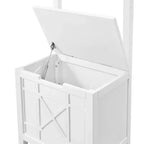 Derby Laundry Hamper Seat and Towel Rack White - Alaterre Furniture