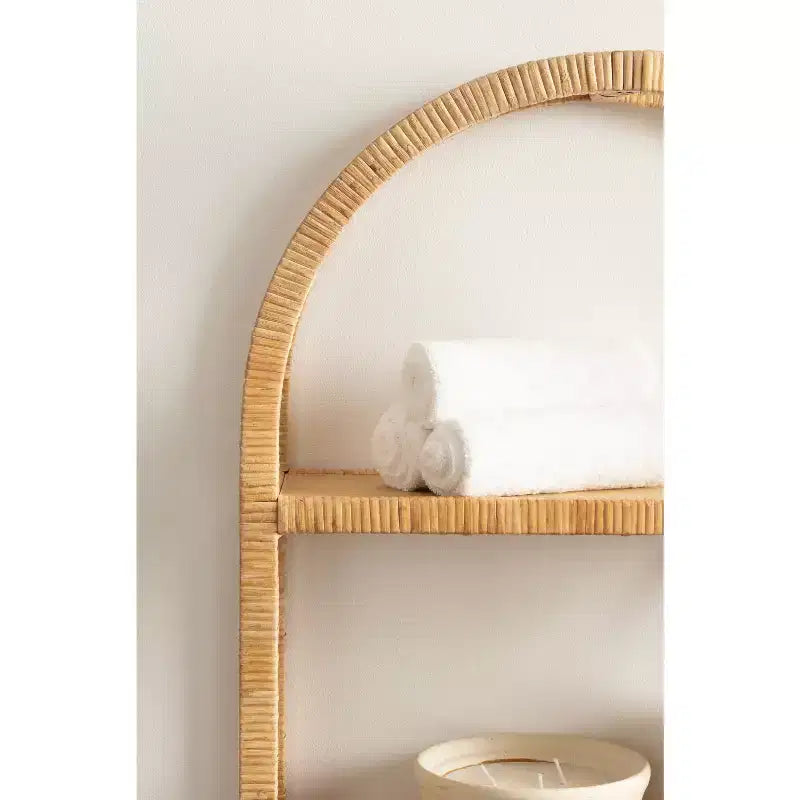 Kate & Laurel All Things Decor 18" Rahmati Rattan Wall Shelf Natural
