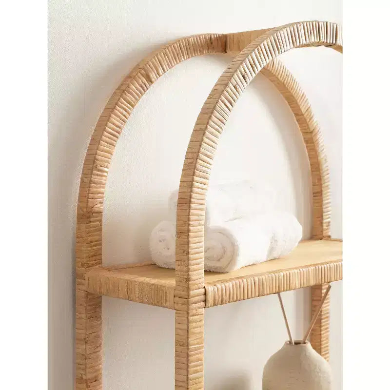Kate & Laurel All Things Decor 18" Rahmati Rattan Wall Shelf Natural