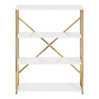 Kate & Laurel All Things Decor 24"x32"x8" Ascott 4-Tier Wall Shelf White: Luxury Glam Style, Plastic Frame