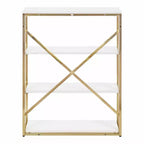Kate & Laurel All Things Decor 24"x32"x8" Ascott 4-Tier Wall Shelf White: Luxury Glam Style, Plastic Frame