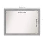 42" x 31" Non-Beveled Vista Brushed Nickel Bathroom Wall Mirror - Amanti Art: Rectangle, Polystyrene Frame, Wall Mounted