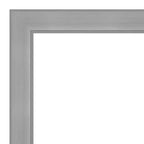 42" x 31" Non-Beveled Vista Brushed Nickel Bathroom Wall Mirror - Amanti Art: Rectangle, Polystyrene Frame, Wall Mounted