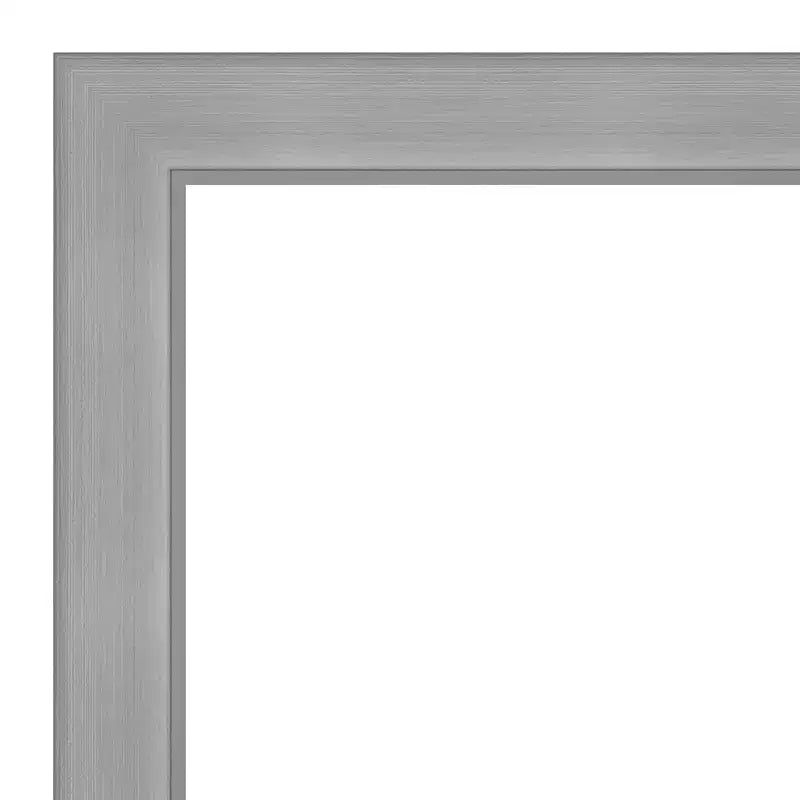 42" x 31" Non-Beveled Vista Brushed Nickel Bathroom Wall Mirror - Amanti Art: Rectangle, Polystyrene Frame, Wall Mounted