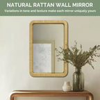 Nova Natural Rattan Rectangle Wall Mirror - Ink+Ivy