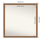 28" x 28" Non-Beveled Antique Bronze Wood Wall Mirror - Amanti Art