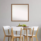 28" x 28" Non-Beveled Antique Bronze Wood Wall Mirror - Amanti Art