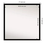 28" x 28" Non-Beveled Bathroom Wall Mirror Jet Black - Amanti Art: Modern Square Polystyrene Frame, Includes Mounting Hardware