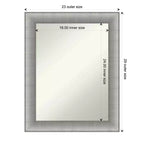 23" x 29" Elegant Bathroom Wall Mirror Brushed Pewter - Amanti Art: Modern Rectangle, Wall Mount