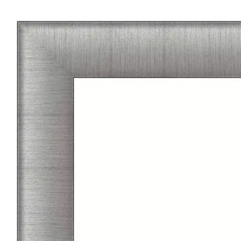 23" x 29" Elegant Bathroom Wall Mirror Brushed Pewter - Amanti Art: Modern Rectangle, Wall Mount