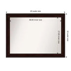43" x 32" Non-Beveled Wall Mirror Coffee Bean Brown - Amanti Art: Modern Rectangular, Wall Mount