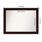 43" x 32" Non-Beveled Wall Mirror Coffee Bean Brown - Amanti Art: Modern Rectangular, Wall Mount