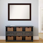 43" x 32" Non-Beveled Wall Mirror Coffee Bean Brown - Amanti Art: Modern Rectangular, Wall Mount