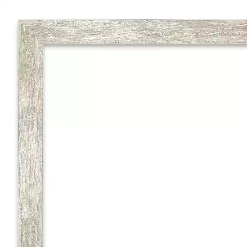 30" x 24" Crackled Metallic Narrow Framed Wall Mirror Silver - Amanti Art: Beveled, Polystyrene Frame, No Assembly