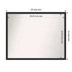29" x 23" Non-Beveled Lucie Black Wood Wall Mirror - Amanti Art