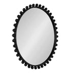Kate & Laurel All Things Decor 28"x28" Beade Round Wall Mirror Black
