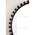 Kate & Laurel All Things Decor 28"x28" Beade Round Wall Mirror Black