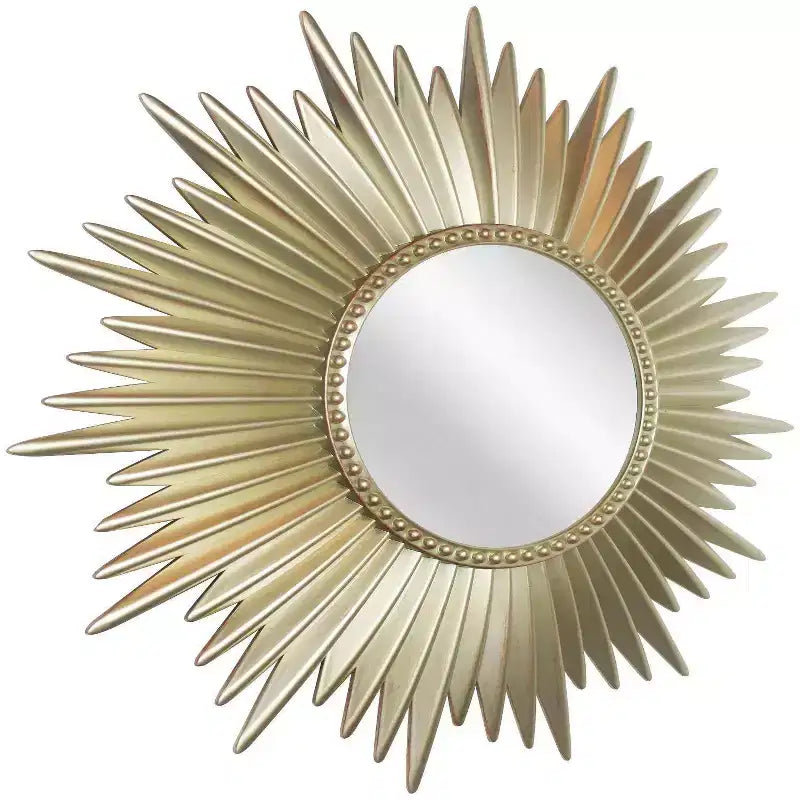 24" Sunburst Wall Mirror Gold - Infinity Instruments: Modern No Assembly, Molded Plastic Frame