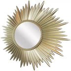 24" Sunburst Wall Mirror Gold - Infinity Instruments: Modern No Assembly, Molded Plastic Frame