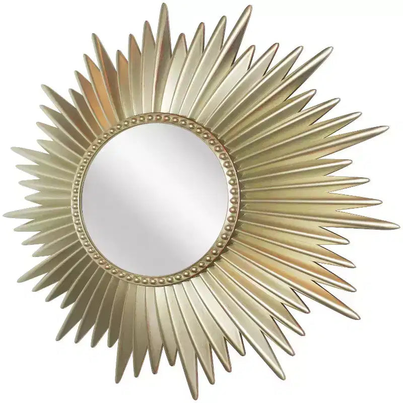 24" Sunburst Wall Mirror Gold - Infinity Instruments: Modern No Assembly, Molded Plastic Frame