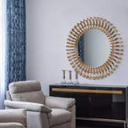 Howard Elliott 18"x54" Fitzgerald Antique Brass and Matte Black Handcrafted Capsule Mirror