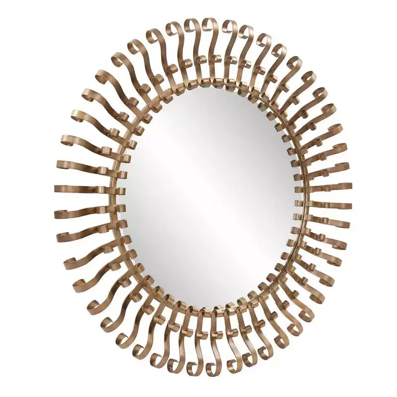 Howard Elliott 18"x54" Fitzgerald Antique Brass and Matte Black Handcrafted Capsule Mirror