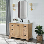 Mobile bagno Hervas con top in marmo naturale senza specchio