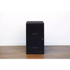 Space Solutions 18" Deep 2 Drawer Letter Width Vertical File Cabinet Black: Steel Office Filing, No Assembly Required