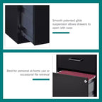 Space Solutions 18" Deep 2 Drawer Letter Width Vertical File Cabinet Black: Steel Office Filing, No Assembly Required